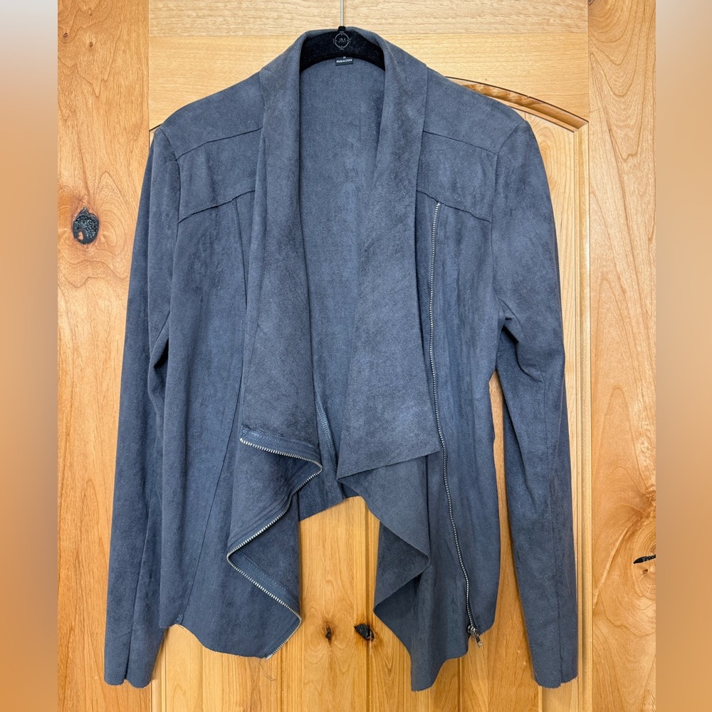 Slate grey faux suede jacket